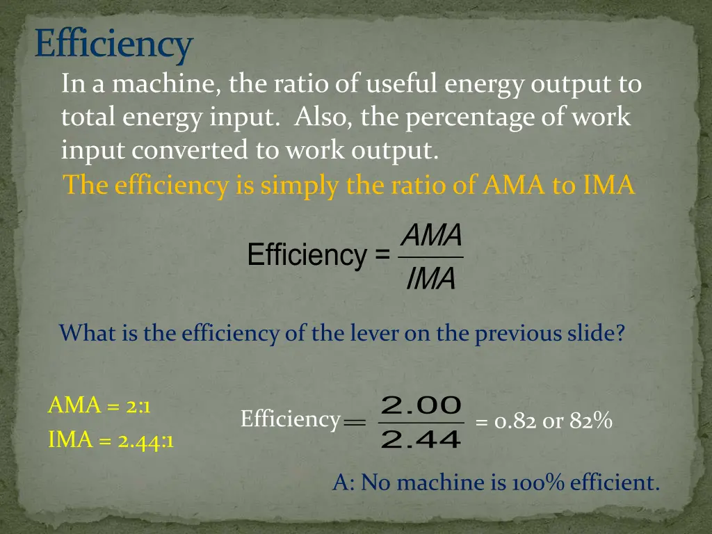 efficiency