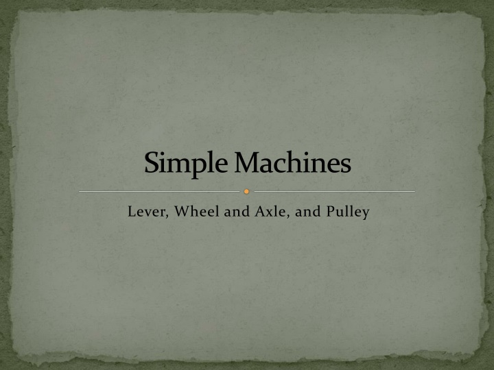 simple machines