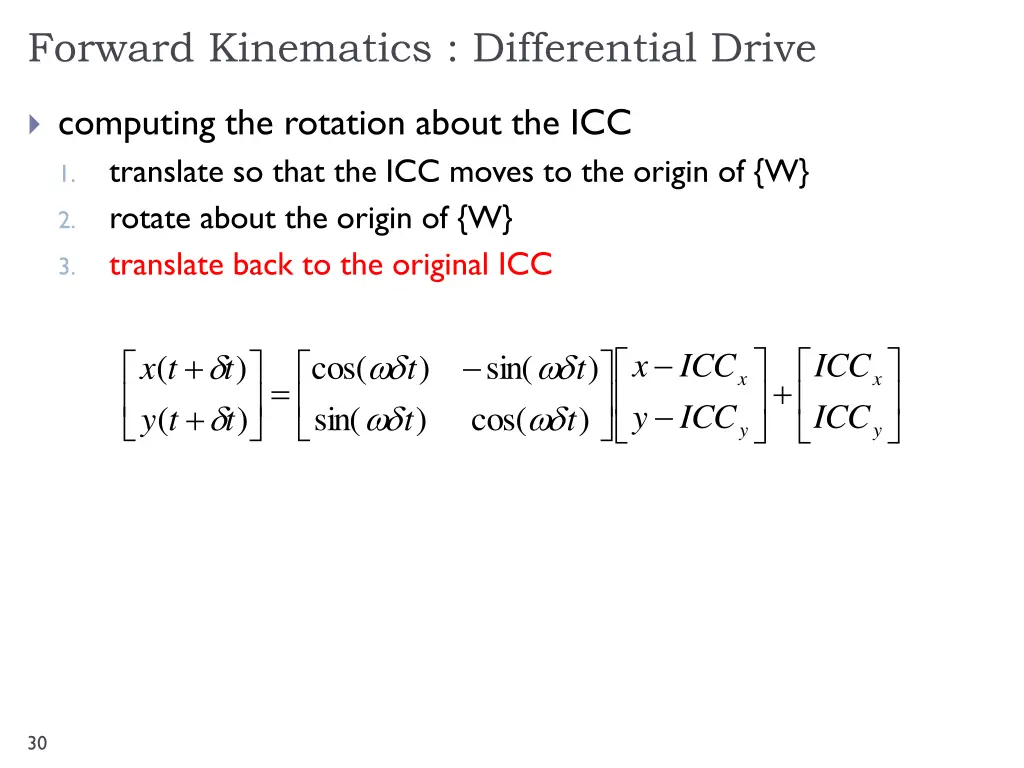 forward kinematics differential drive 6