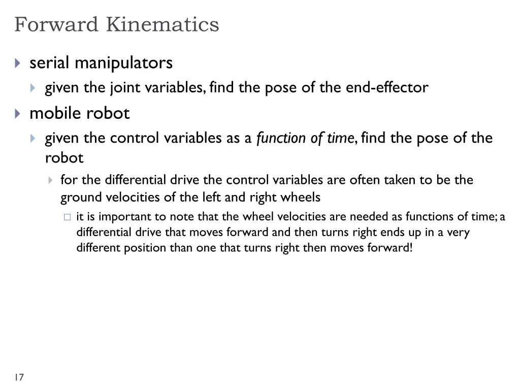 forward kinematics