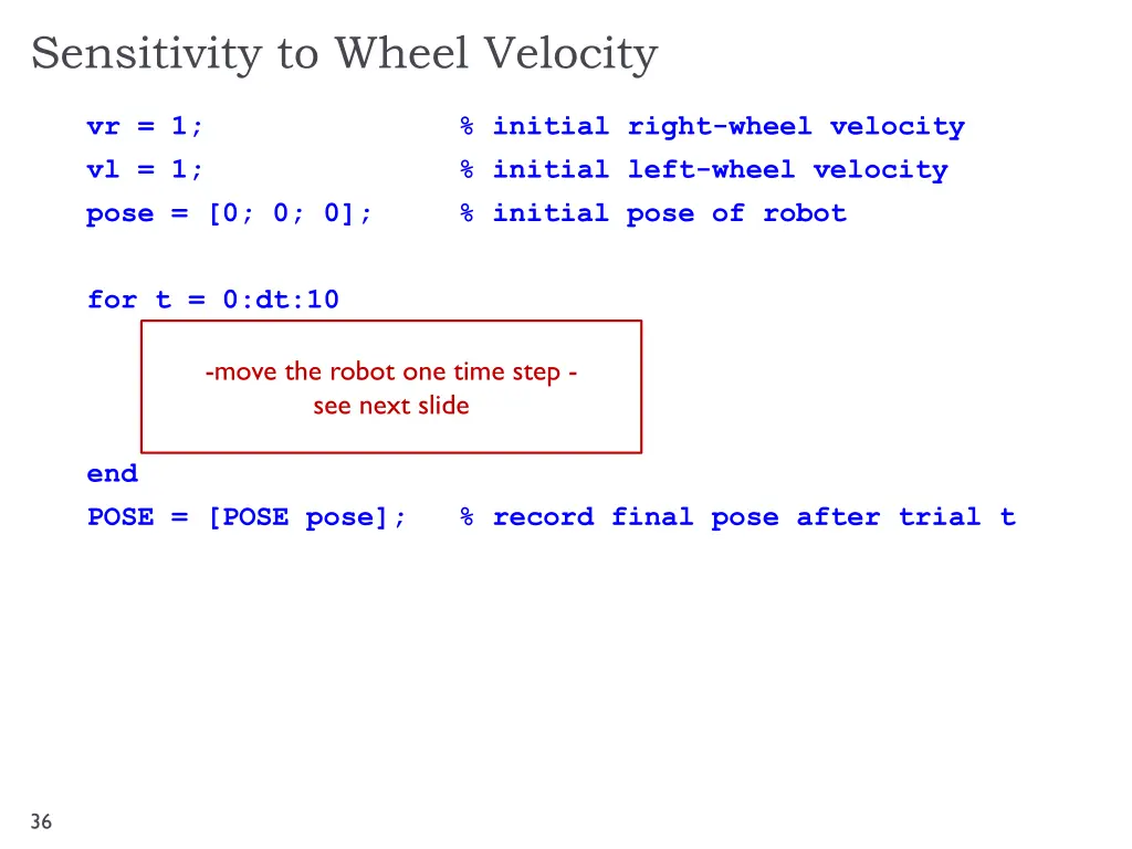 sensitivity to wheel velocity 5