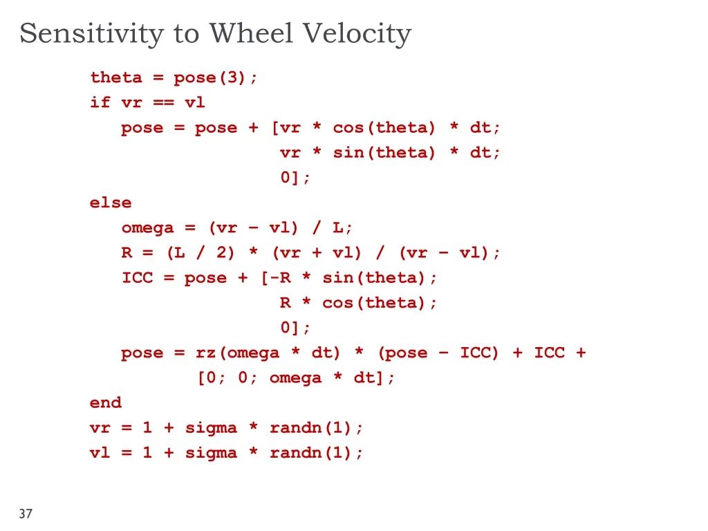 sensitivity to wheel velocity 6