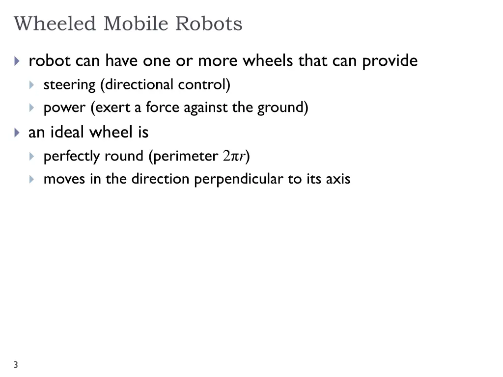 wheeled mobile robots