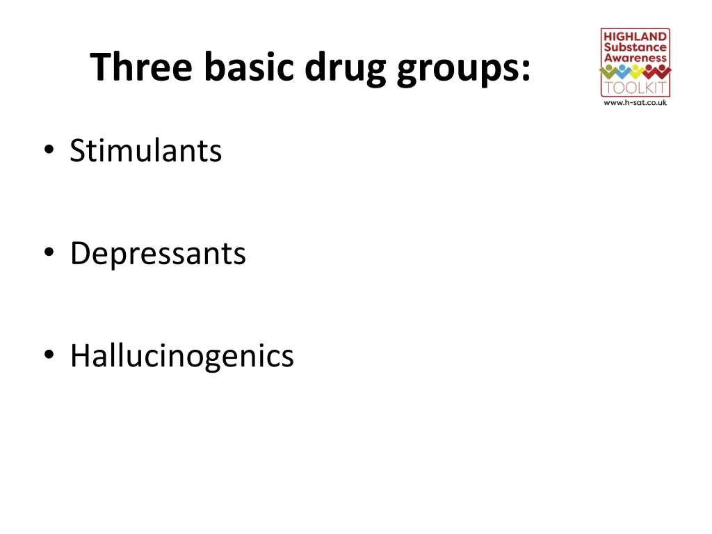 three basic drug groups