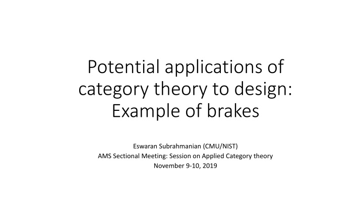 potential applications of category theory