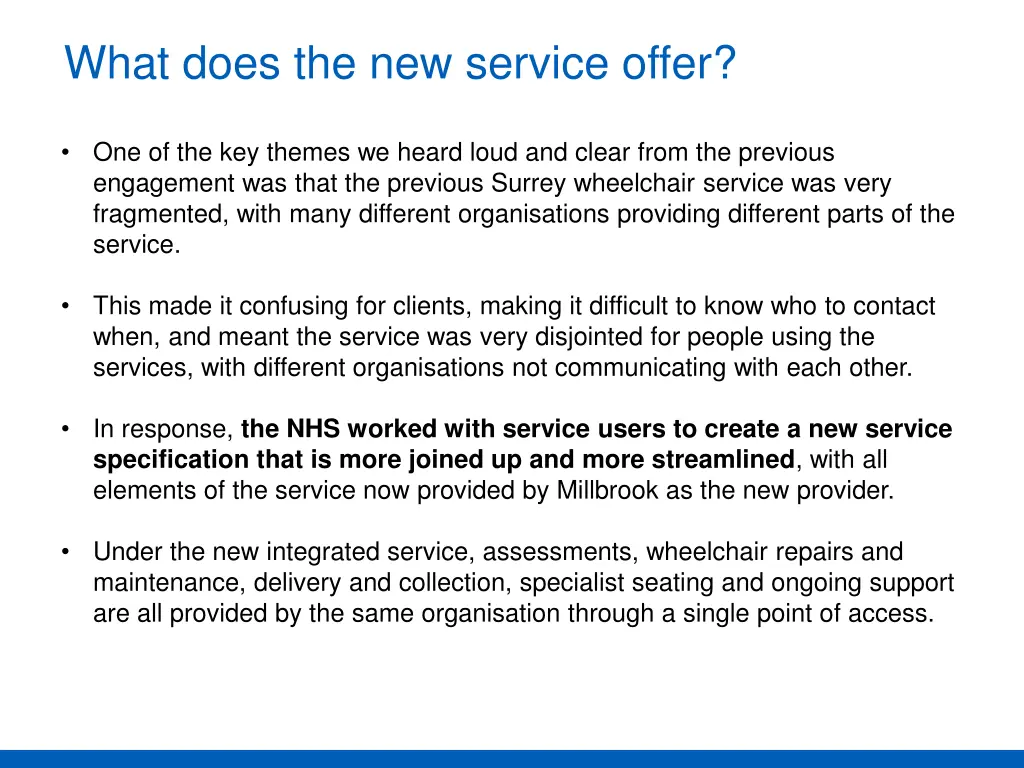 what does the new service offer