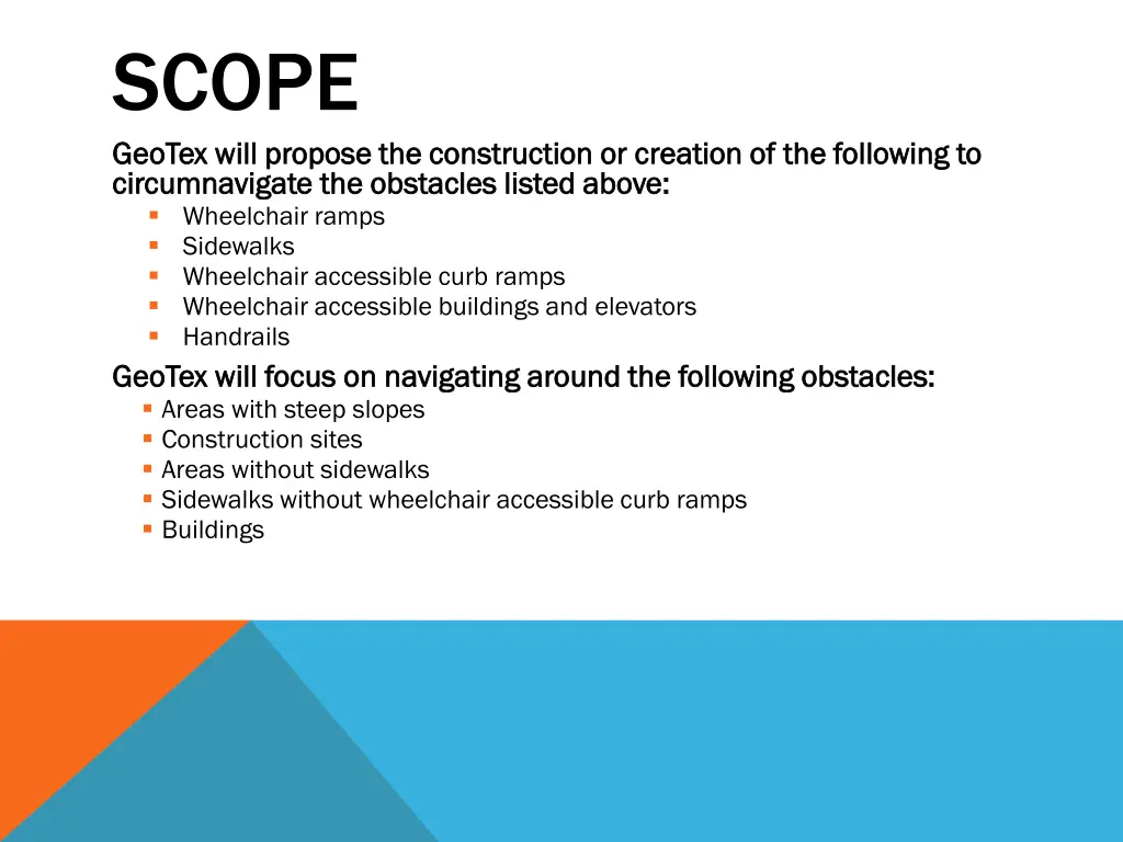 scope geotex geotex will propose the construction