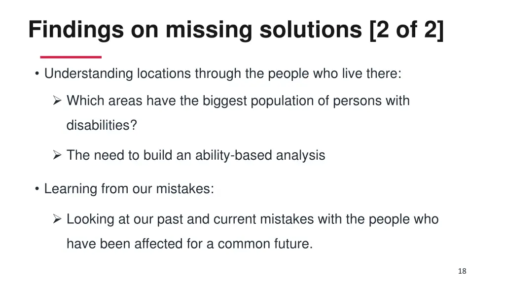 findings on missing solutions 2 of 2