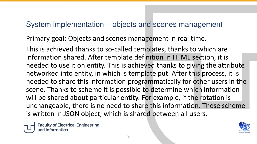 system implementation objects and scenes