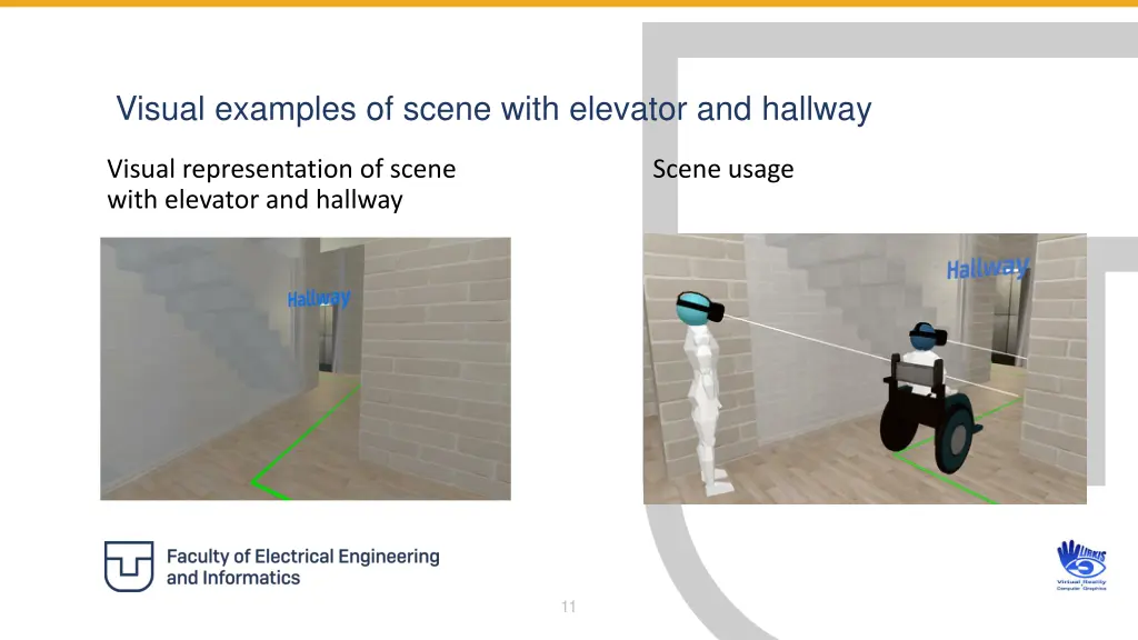 visual examples of scene with elevator and hallway