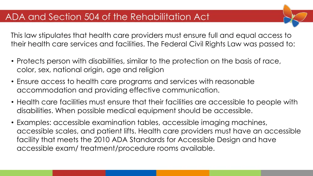 ada and section 504 of the rehabilitation act