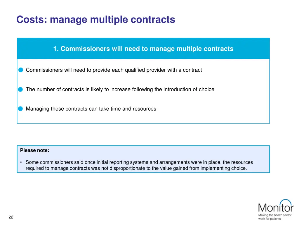 costs manage multiple contracts