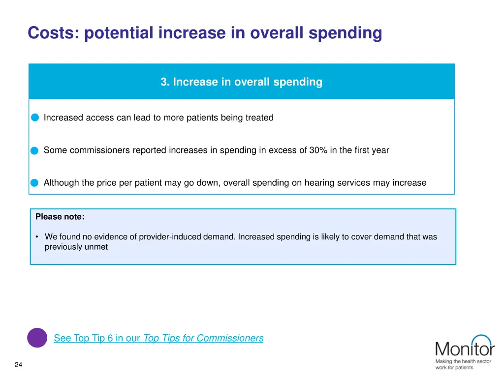 costs potential increase in overall spending