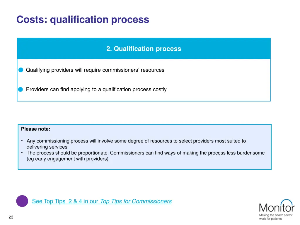 costs qualification process