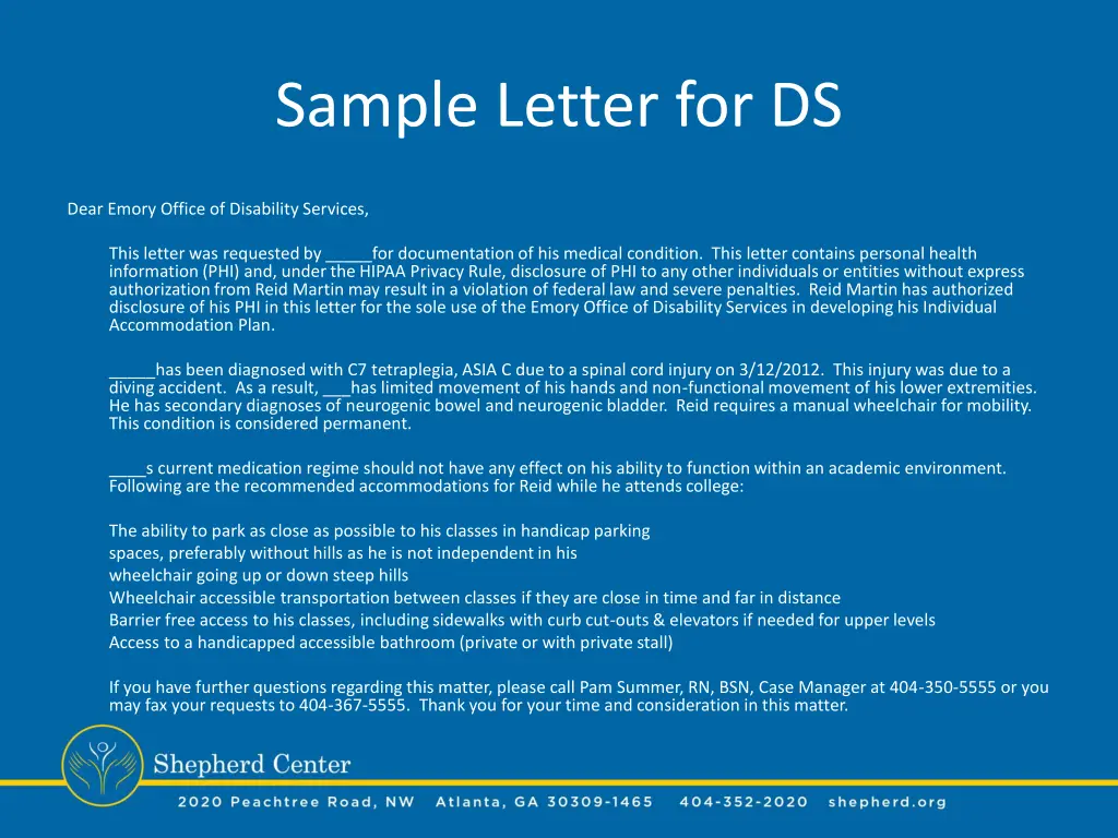 sample letter for ds