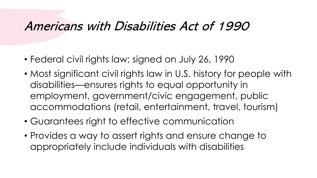 americans with disabilities act of 1990