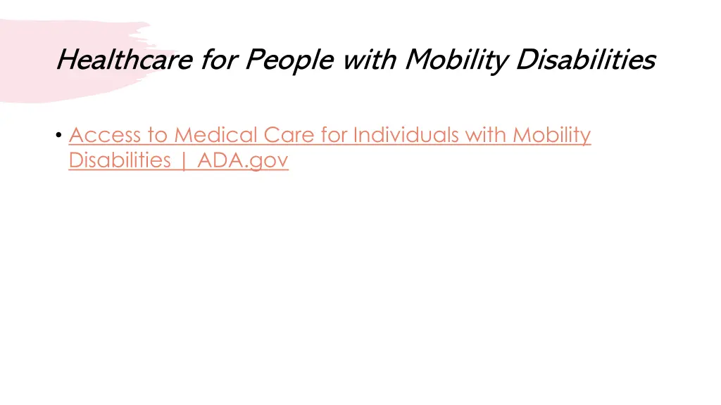 healthcare for people with mobility disabilities