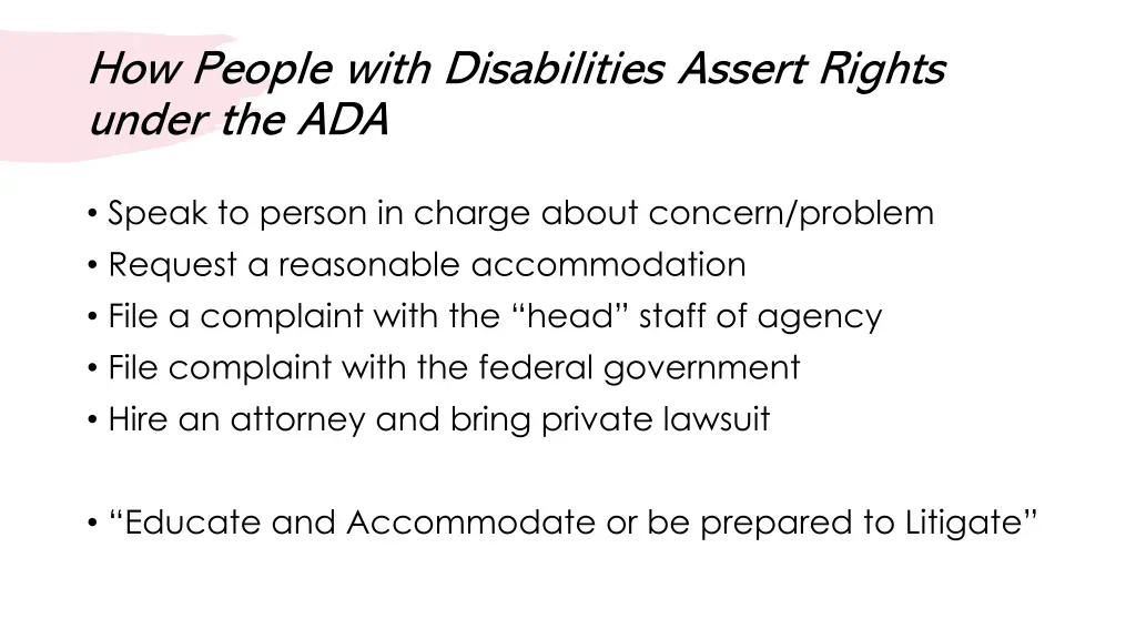 how people with disabilities assert rights under