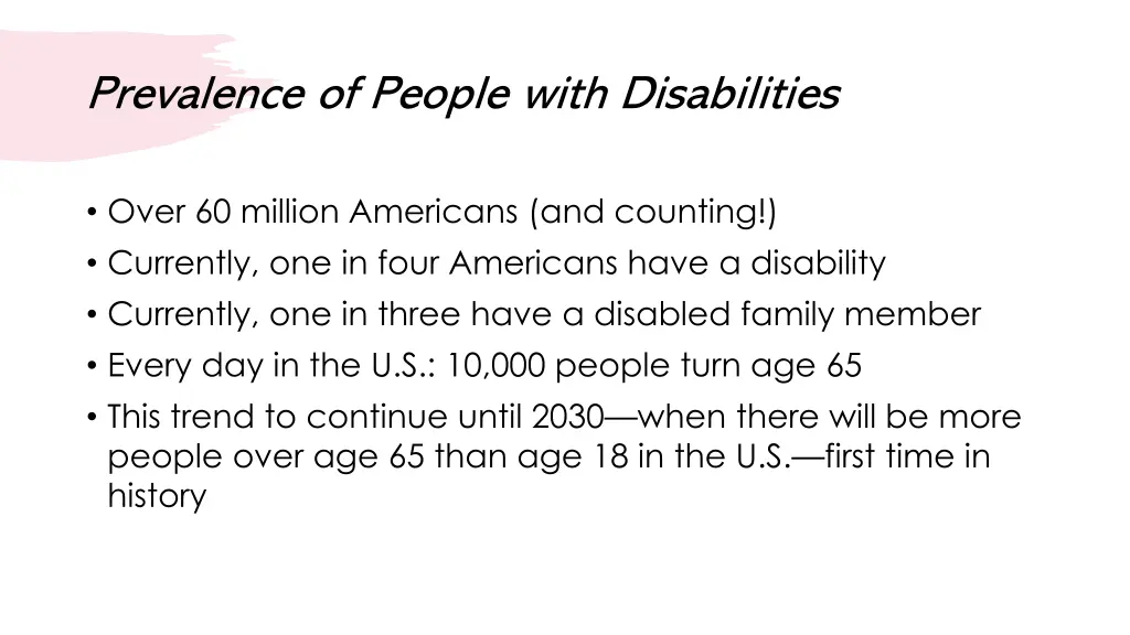 prevalence of people with disabilities