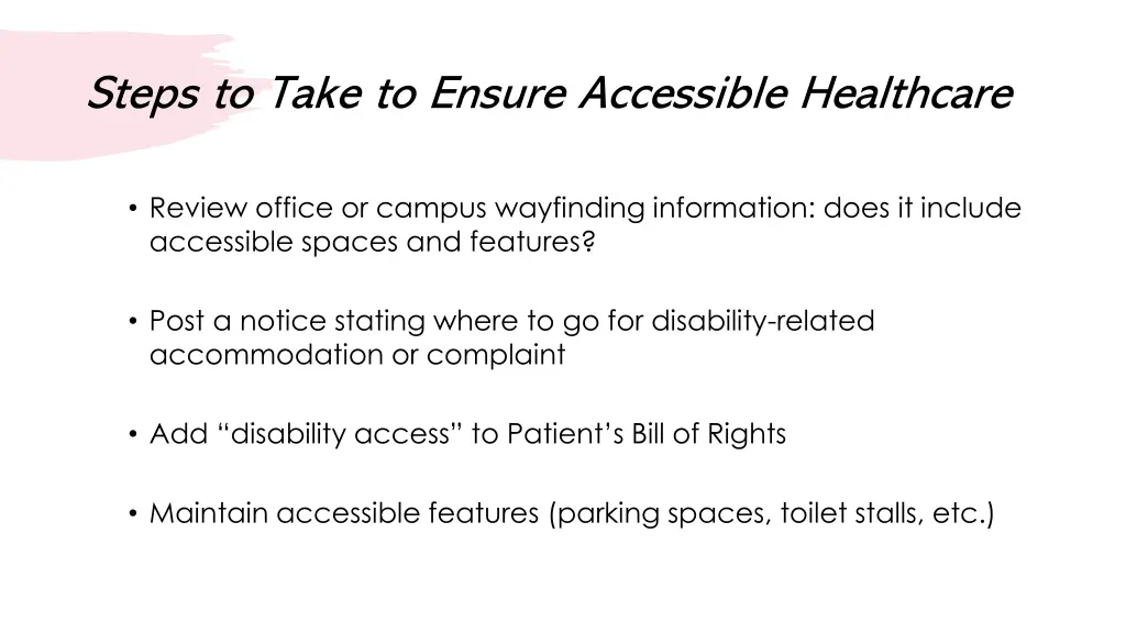 steps to take to ensure accessible healthcare 4