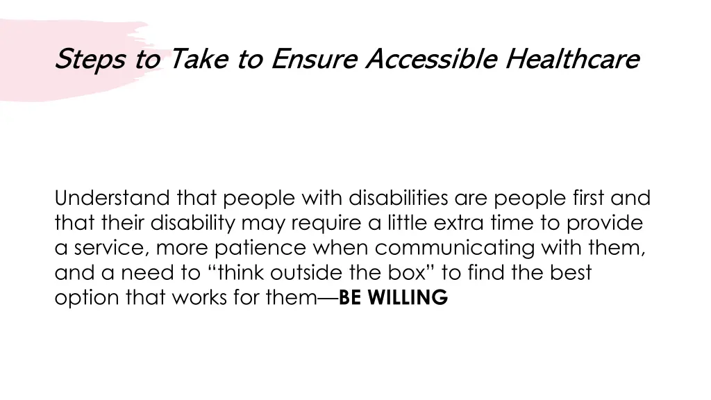 steps to take to ensure accessible healthcare