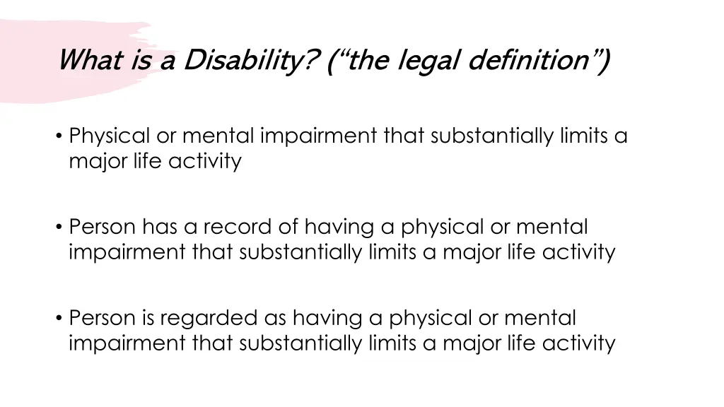 what is a disability the legal definition