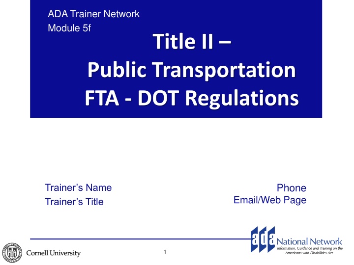 ada trainer network module 5f