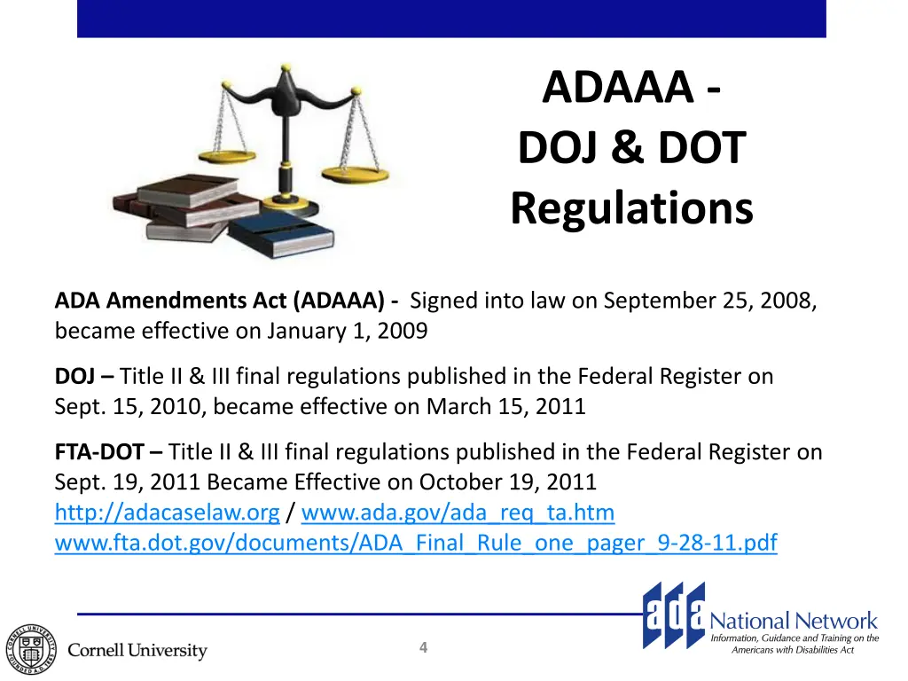 adaaa doj dot regulations