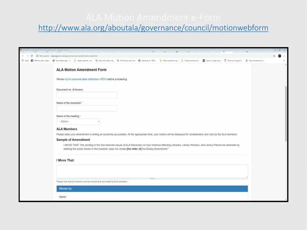 ala motion amendment e form http