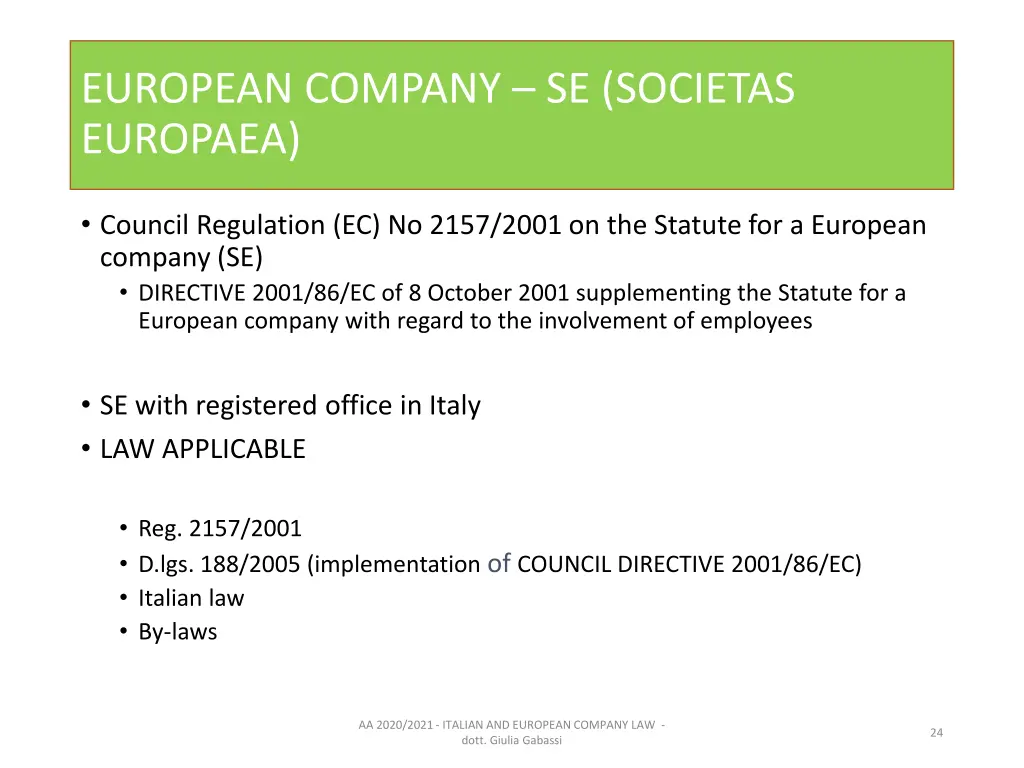 european company se societas europaea