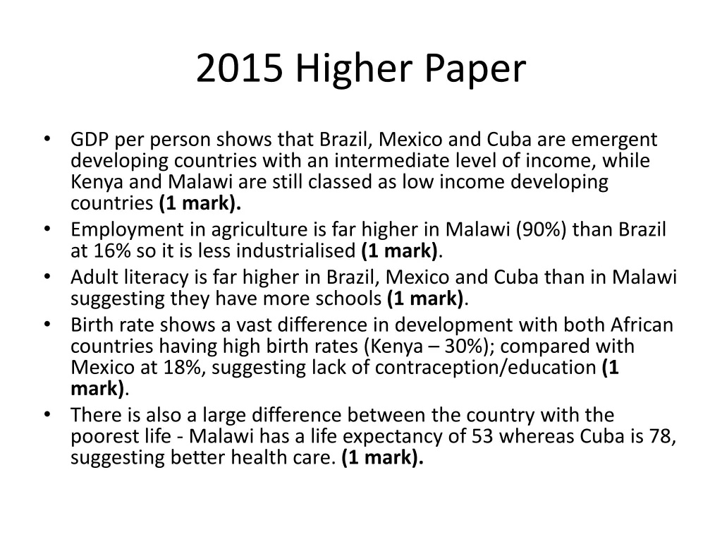 2015 higher paper