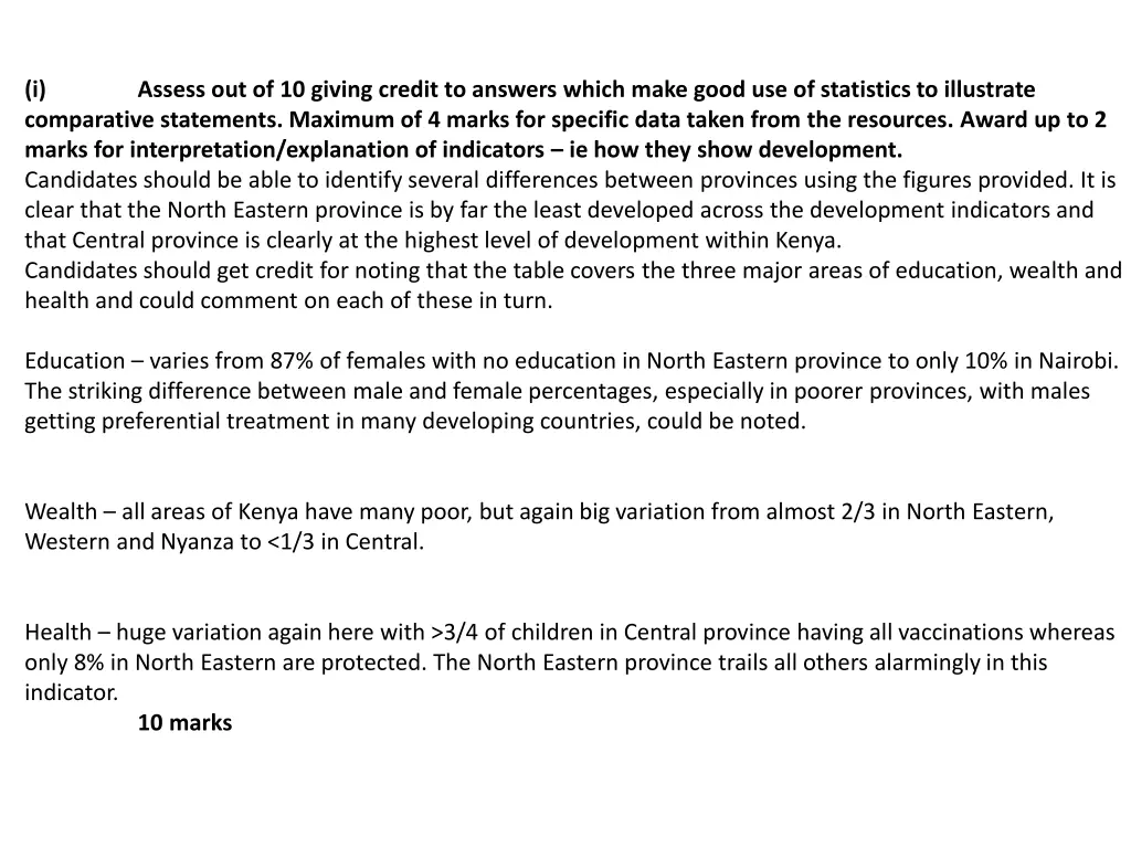 i comparative statements maximum of 4 marks