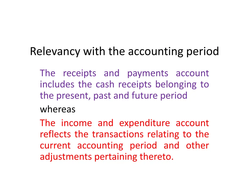 relevancy with the accounting period