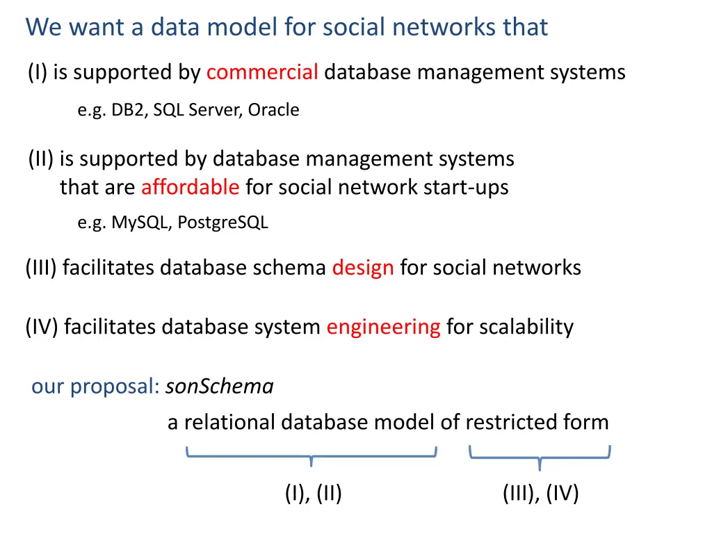 we want a data model for social networks that