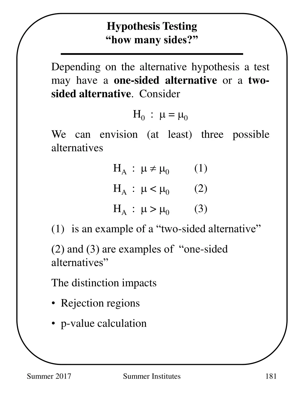 hypothesis testing how many sides