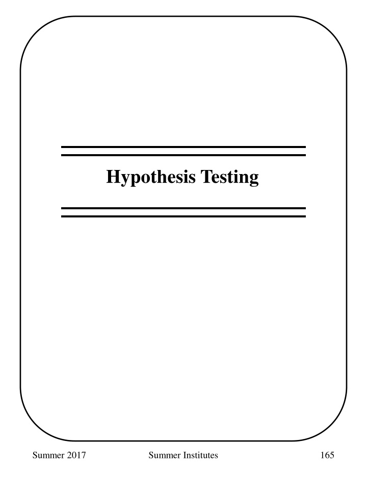 hypothesis testing