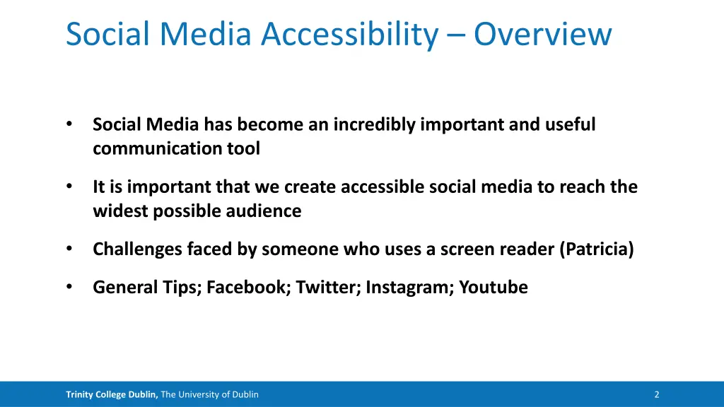 social media accessibility overview