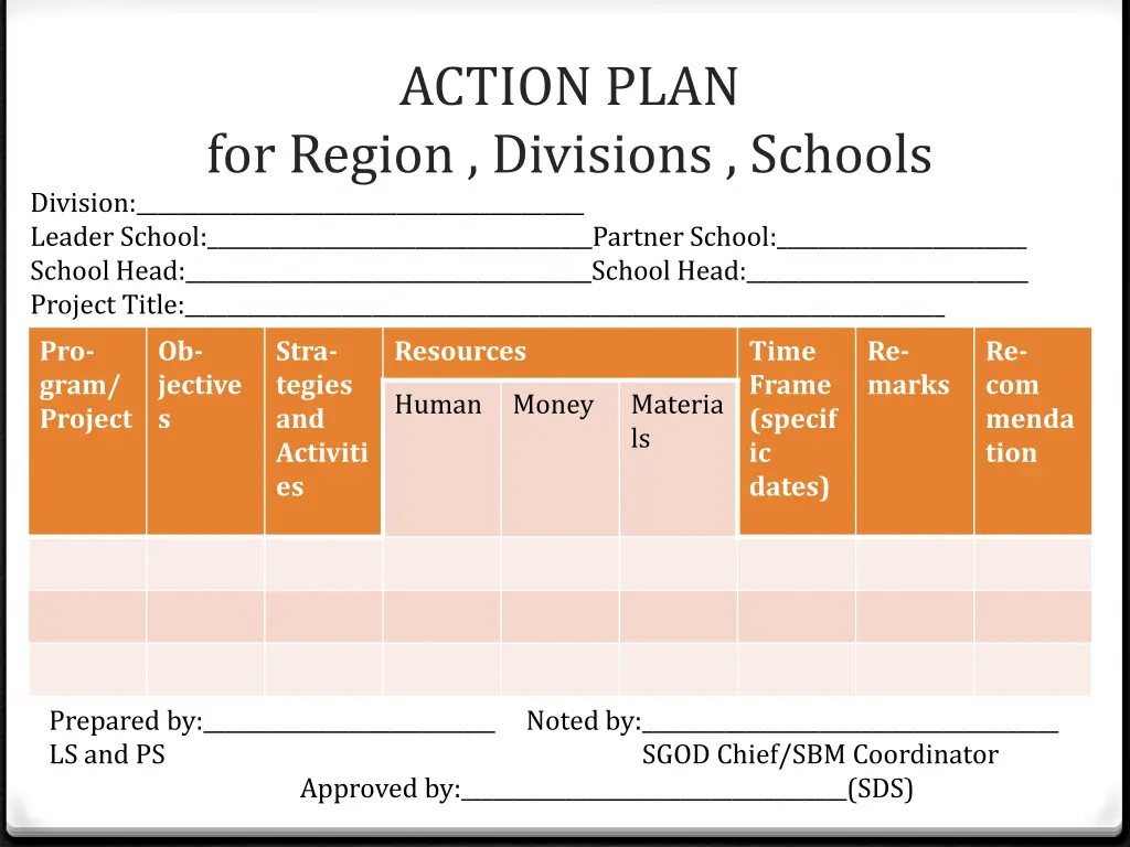 action plan