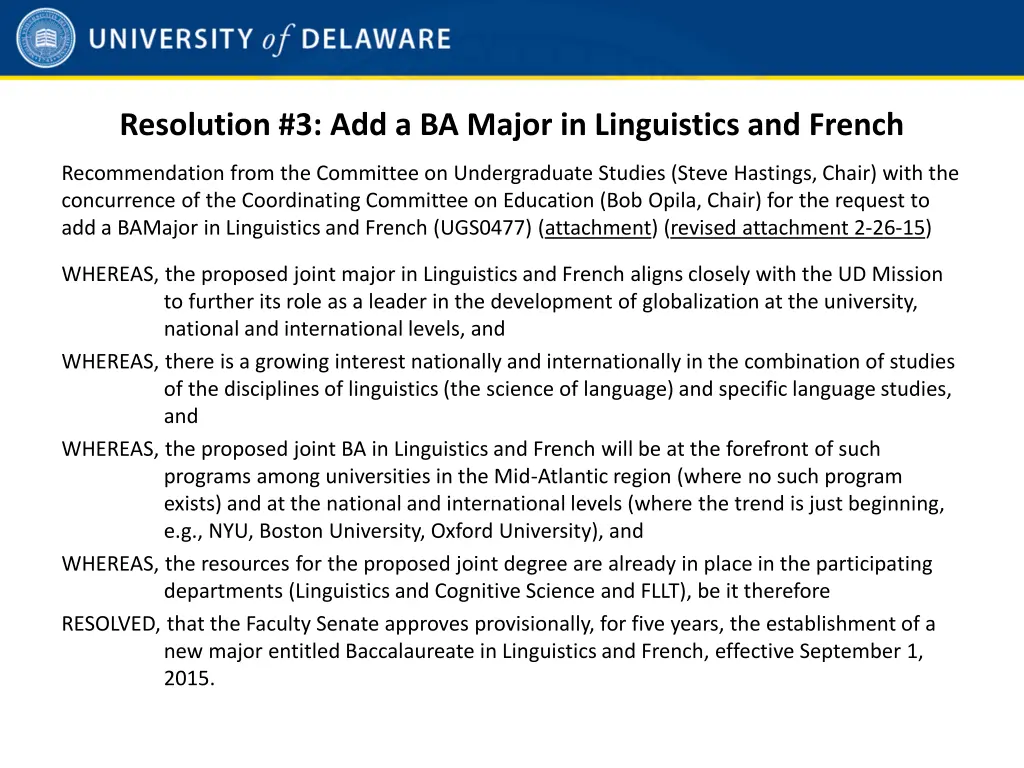 resolution 3 add a ba major in linguistics