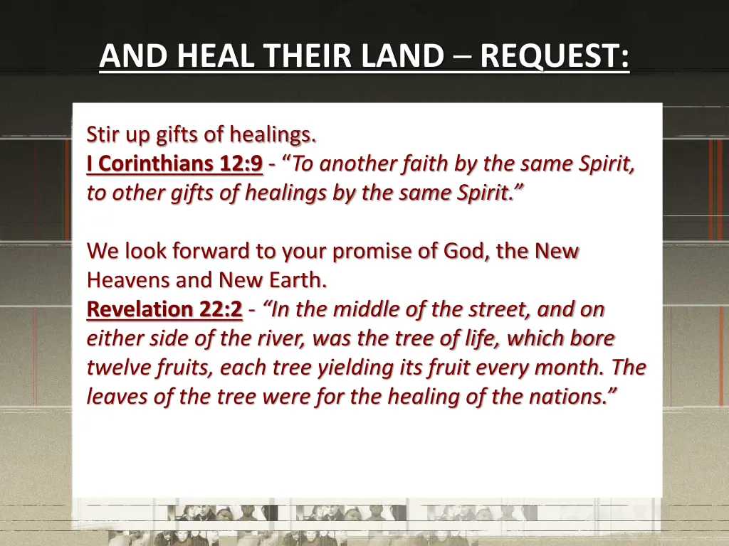 and heal their land request 3