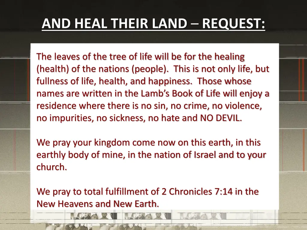 and heal their land request 4