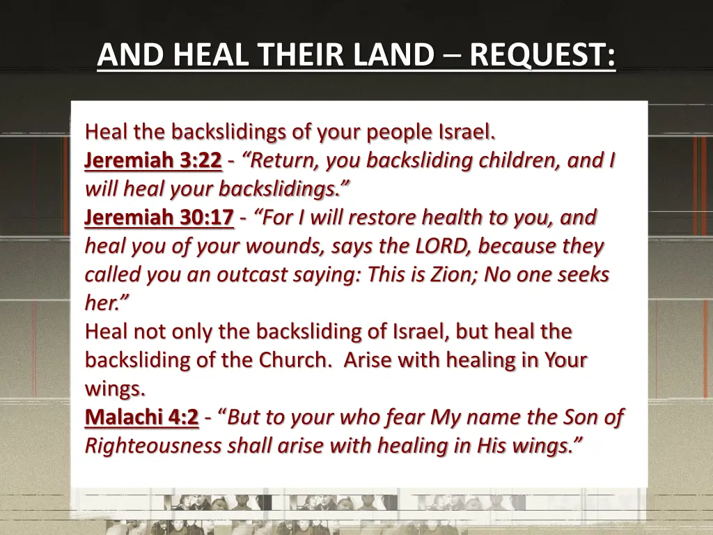 and heal their land request