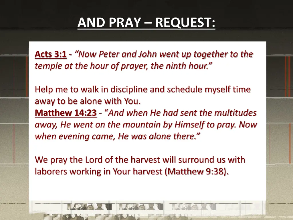 and pray request 1