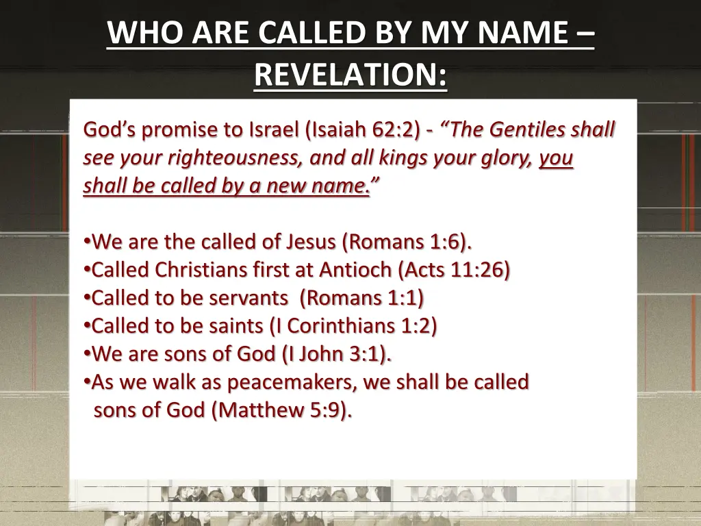 who are called by my name revelation