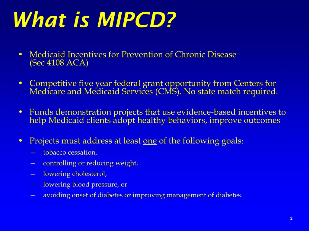 what is mipcd