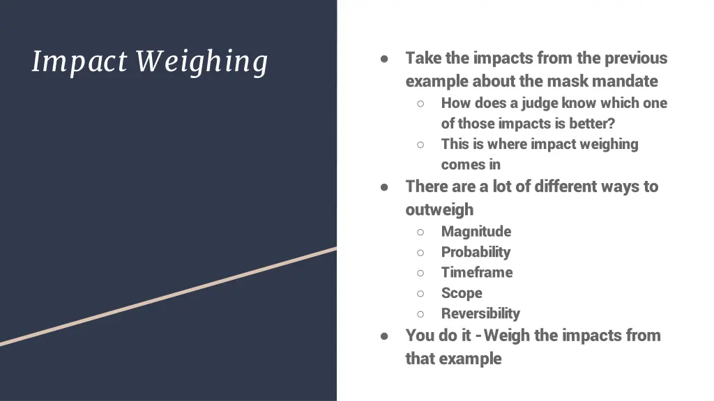 impact weighing