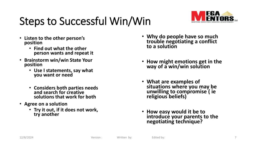 steps to successful win win steps to successful