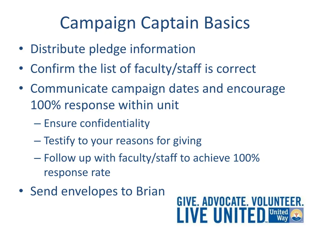 campaign captain basics