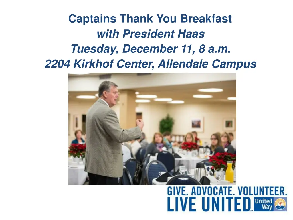 captains thank you breakfast with president haas