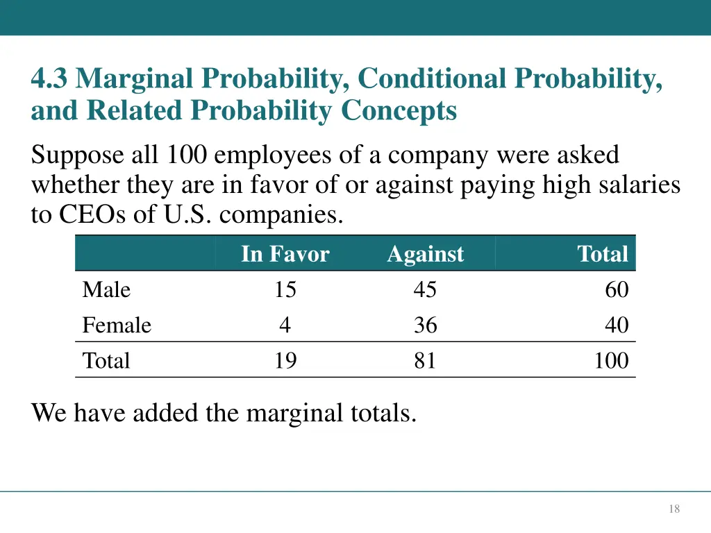 4 3 marginal probability conditional probability 1